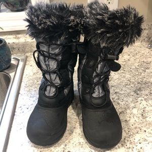 Little girls fully fleece lined winter snow boots